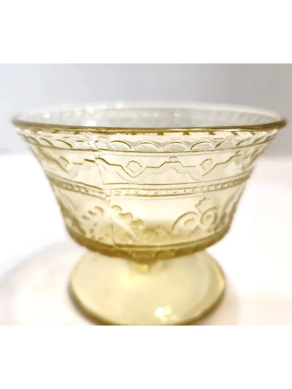 Federal Glass Patrician Spoke Amber Depression Glass 3x3.57 inch Sherbet Glass